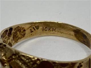 10K YELLOW GOLD CZ RING 7.6G SIZE 10